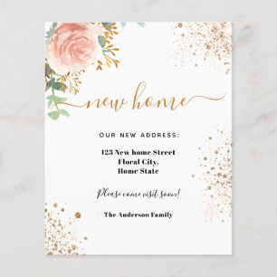 Nouvelle adresse domicile rose or floral mobile ca
