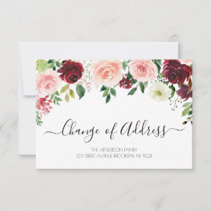 Nouvelle adresse faire-part bougeante florale bord