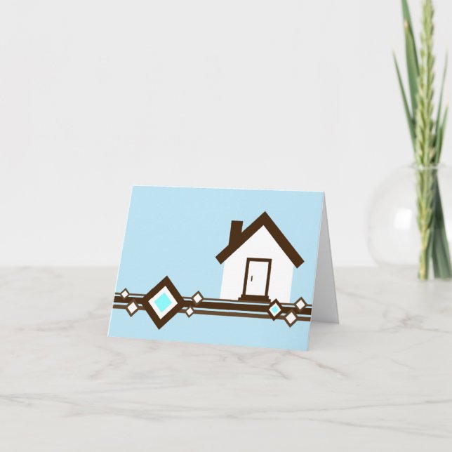 nouvelle adresse faire-part : diamant rayé maison (Devant)