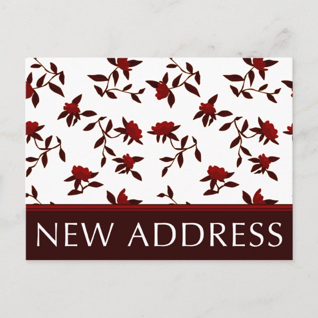 nouvelle adresse faire-part : fleurs vintages (Devant)