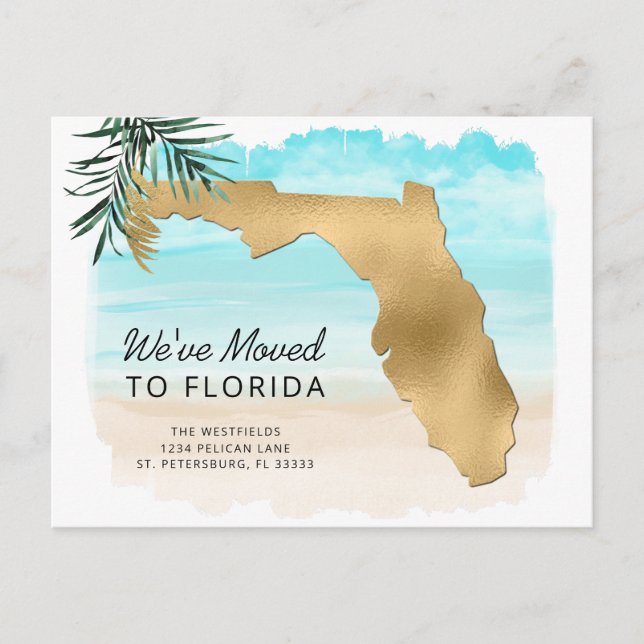Nouvelle Adresse Floride Carte Scène de Plage Démé (Devant)