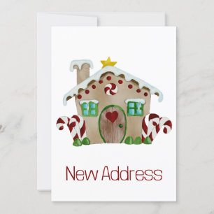 Nouvelle adresse Gingerbread House Invitation