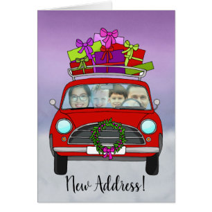 Nouvelle adresse Noël carte photo personnalisable