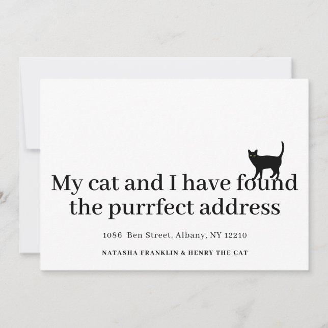 Nouvelle adresse pour notre chat Annonce de déména (Devant)