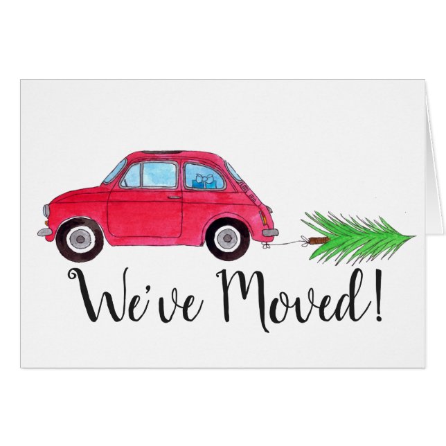 Nouvelle adresse Red Fiat 500 sapin de Noël Aquare (Devant horizontal)