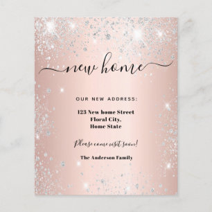 Nouvelle adresse rose or or faire-part