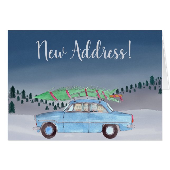 Nouvelle adresse Voiture de Noël personnalisable c (Devant horizontal)