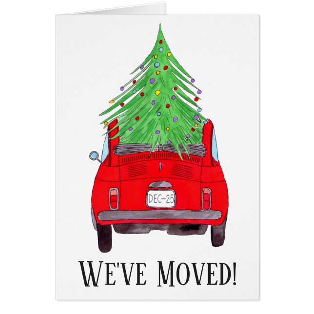 Nouvelle adresse Voiture rouge avec arbre de Noël (Devant)