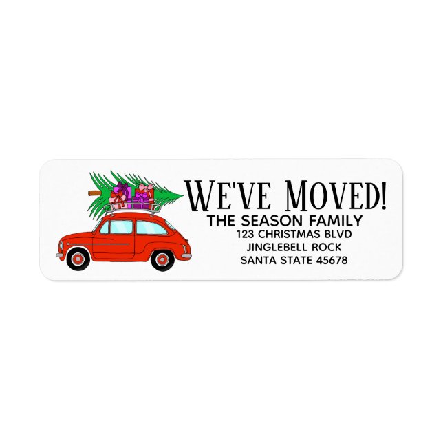 Nouvelle adresse Voiture rouge avec Étiquette cade (Devant)