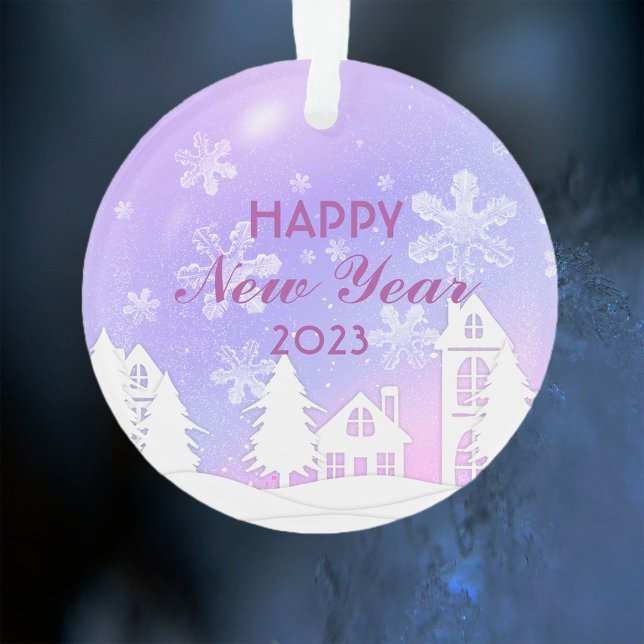 Nouvelle Année 2023 Maison Blanche Violette Noël J (Créateur téléchargé)
