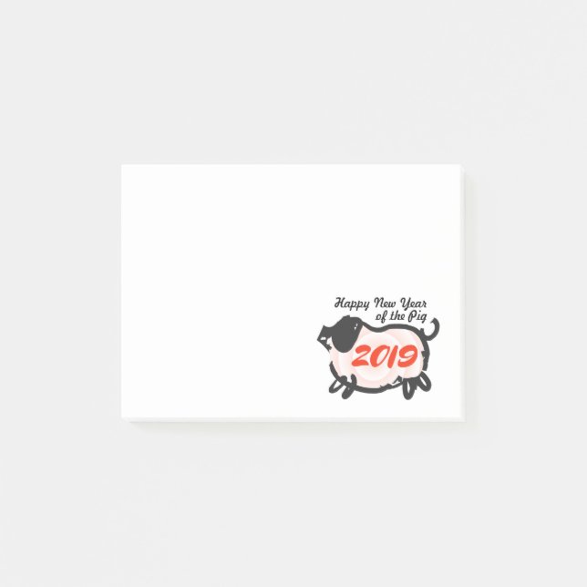 Nouvelle année chinoise heureuse du post-it 2019 (Devant)
