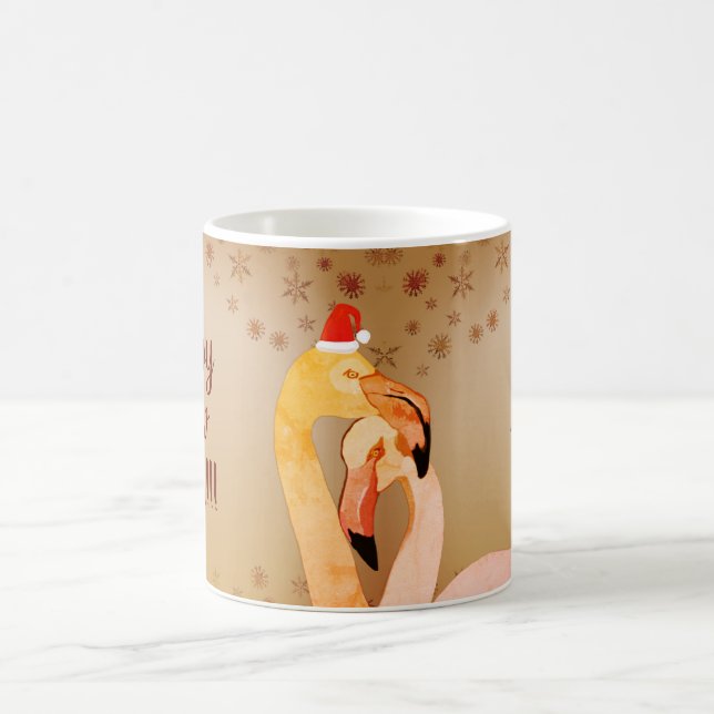 Nouvelle Année, Mug Oiseaux Flamant Rose (Centre)
