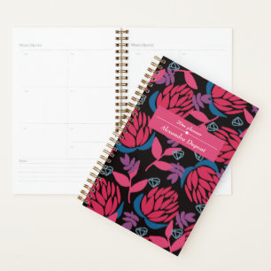 Nouvelle année nom floral roses noir élégant chic
