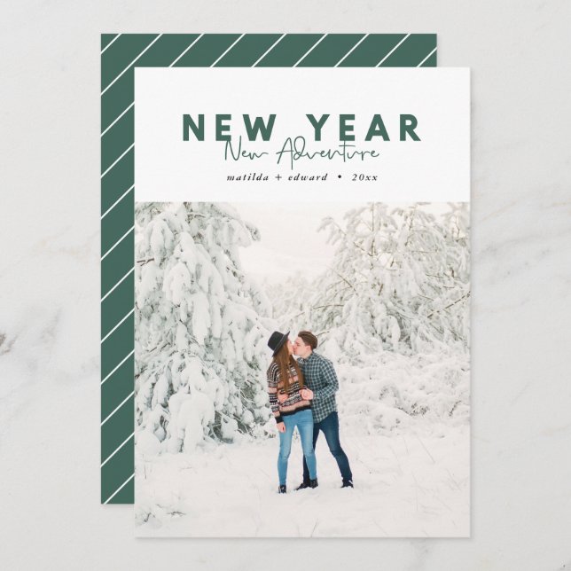 Nouvelle année nouvelle carte de vacances photo av (Devant / Derrière)