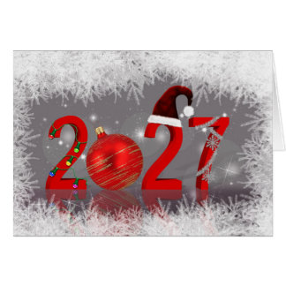 Nouvelle Année Rouge Festive 2027 Joyeux Noël