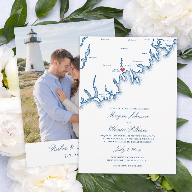Nouvelle Bedford MA Carte Point de Repère Centre d (Waypoint Event Center Wedding Save the Date New Bedford MA Map from Coastal Map Designs)