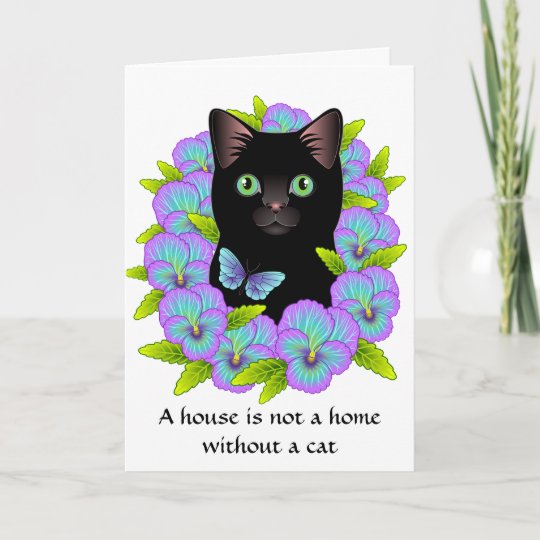 Nouvelle Carte A La Maison De Felicitations Chat Zazzle Fr