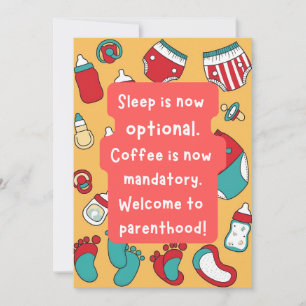 Nouvelle carte bébé, édition humour.