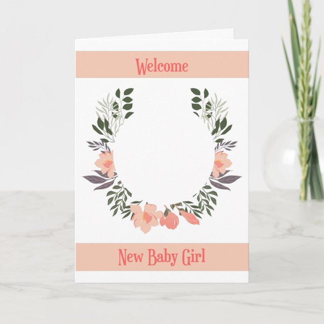 Nouvelle Carte Bébé Fille, Ajouter Votre Propre Ph (Devant)