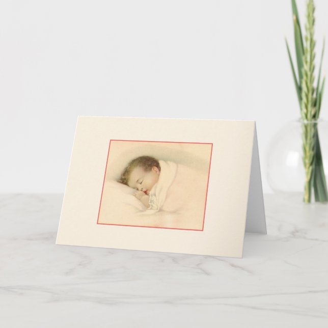 Nouvelle carte bébé vintage (Devant)