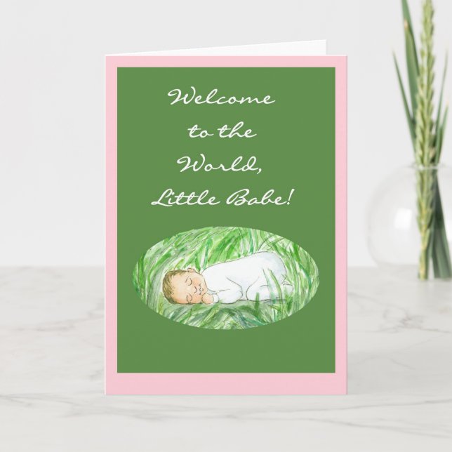 Nouvelle carte d'accueil pour bébé fille (Devant)
