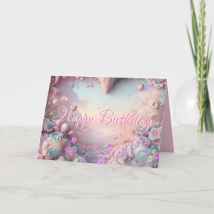 Nouvelle carte d'anniversaire d'ami Rose Stars