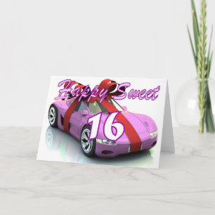 Nouvelle carte d'anniversaire de voiture de sweet