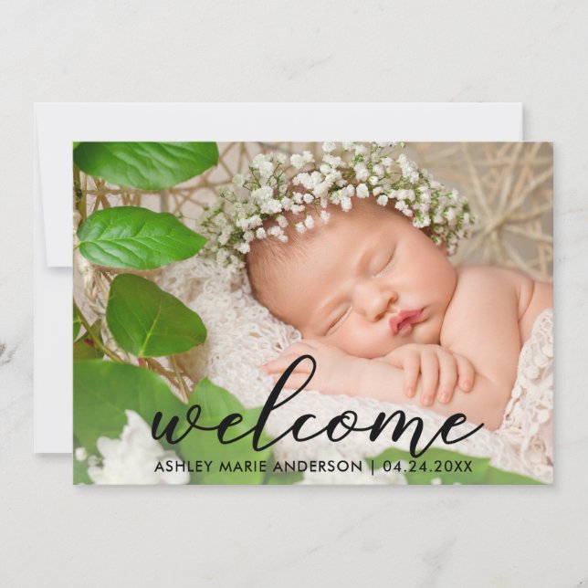 Nouvelle carte de bienvenue pour bébé moderne (Devant)