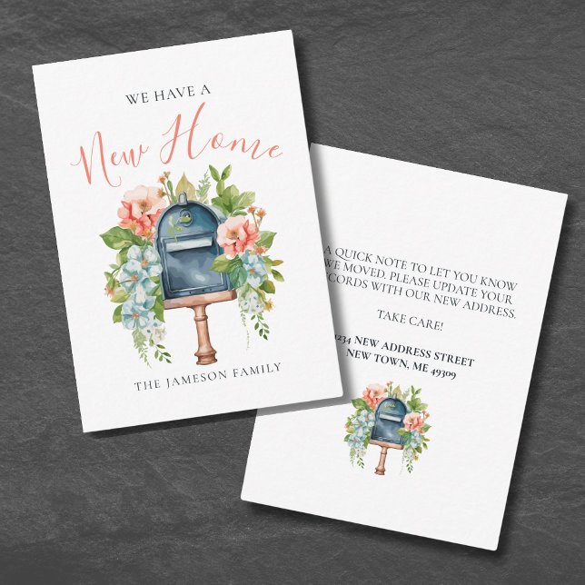 Nouvelle Carte de changement d'adresse à domicile (We Have Moved Change Of Address Card)