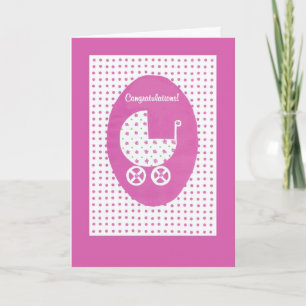 Nouvelle Carte de Félicitations Fille Bébé
