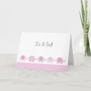 Nouvelle Carte de Félicitations Fille Bébé