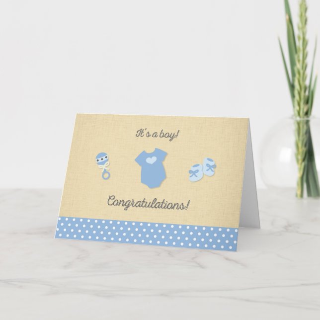 Nouvelle carte de félicitations pour bébé garçon (Devant)