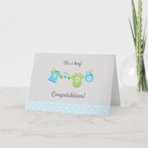 Nouvelle carte de félicitations pour bébé garçon