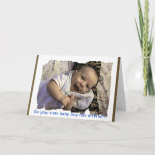 Nouvelle carte de félicitations pour bébé garçon