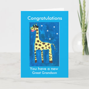 Nouvelle carte de petite-fils girafe