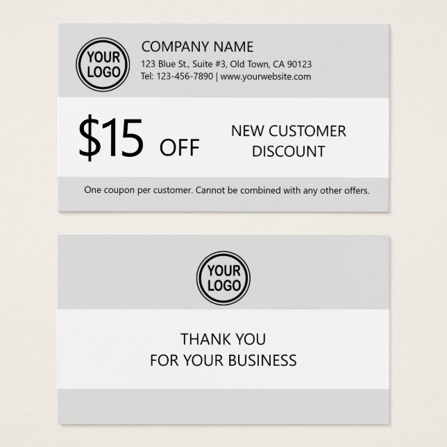 Nouvelle carte de rabais client (Devant & derrière)