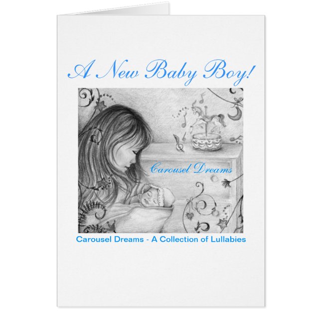 Nouvelle carte de voeux Baby Boy Carousel Dreams (Devant)