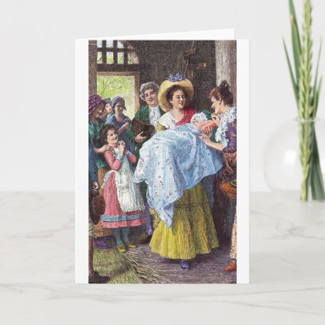 Nouvelle carte de voeux pour bébé victorienne (Devant)