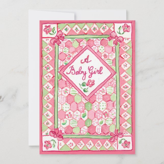 Nouvelle carte Faire-part bébé fille (Devant)