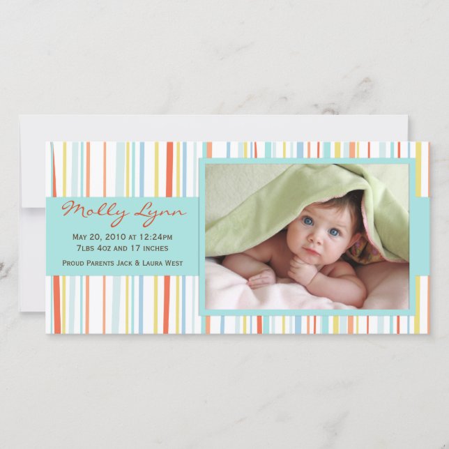 Nouvelle carte Faire-part photo bébé (Devant)