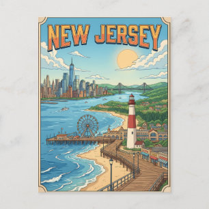 Nouvelle carte postale de voyage d'anime vintage d