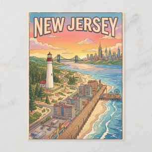 Nouvelle carte postale de voyage d'anime vintage d