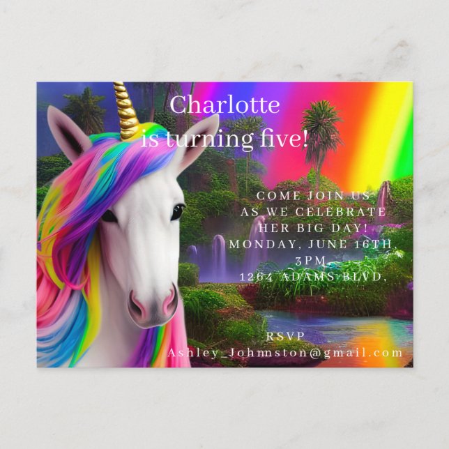 Nouvelle carte postale d'invitation à une fête d'a (Devant)