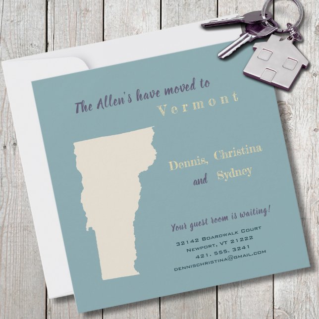 Nouvelle carte postale Faire-part Moving Home Verm (Moving to Vermont? Send your friends and family a beautiful personalized announcement!)