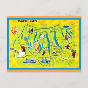 Nouvelle carte postale illustrée des Finger Lakes 