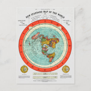 Nouvelle carte standard du monde Terre plate Terre