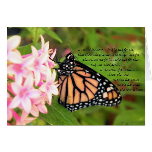Nouvelle création Carte à papillon chrétien (Devant horizontal)