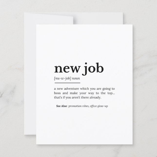 Nouvelle définition d'emploi - Drôle Motivationnel (Devant)
