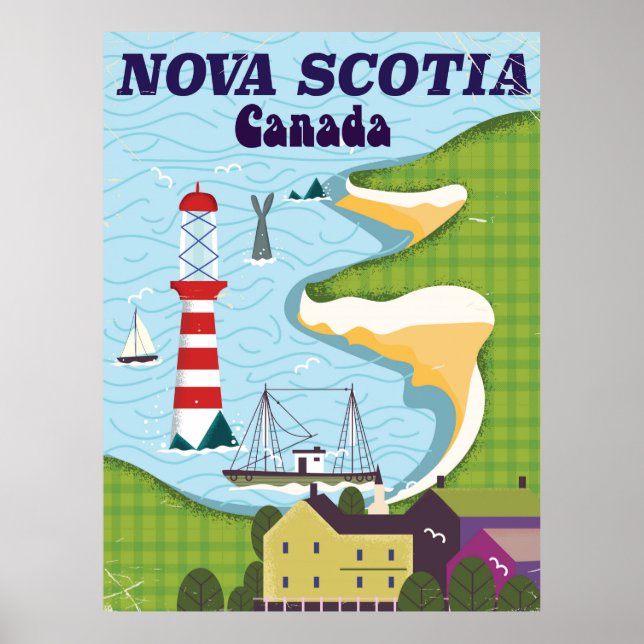 Nouvelle-Écosse Canada Vintage voyage affiche (Devant)