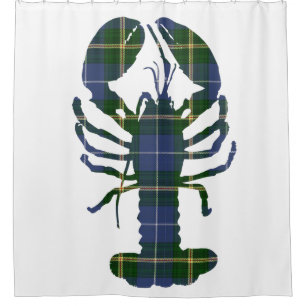 Nouvelle-Écosse Tartan bleu douche rideau homard